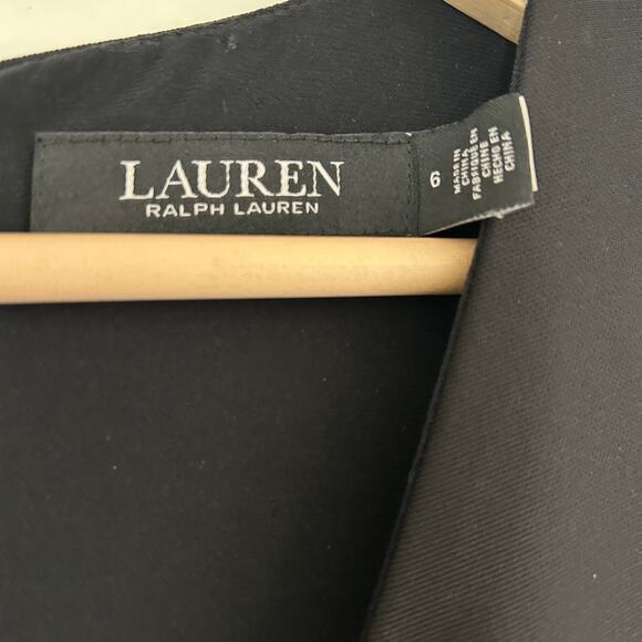 Lauren Ralph Lauren Black Label Gown Nadira Jersey Front Twist Dress SZ6 Black - Picture 7 of 10